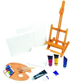 21pcs kunst het Schilderen Reeks met Lijstschildersezel/Palet/Canvas/Borstels/Kleuren